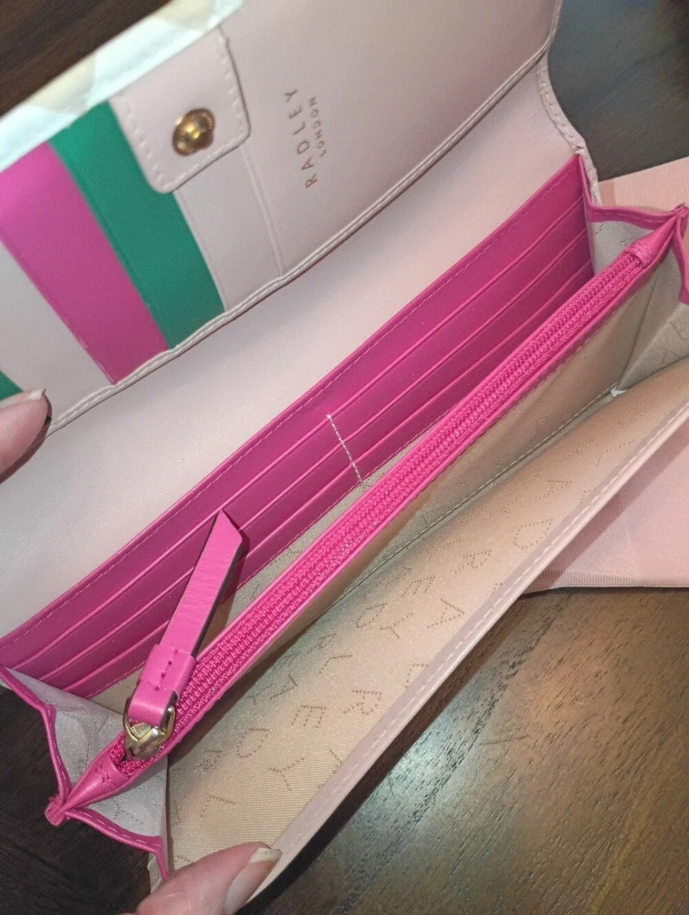 RADLEY LONDON checked floral wallet dogs cafe